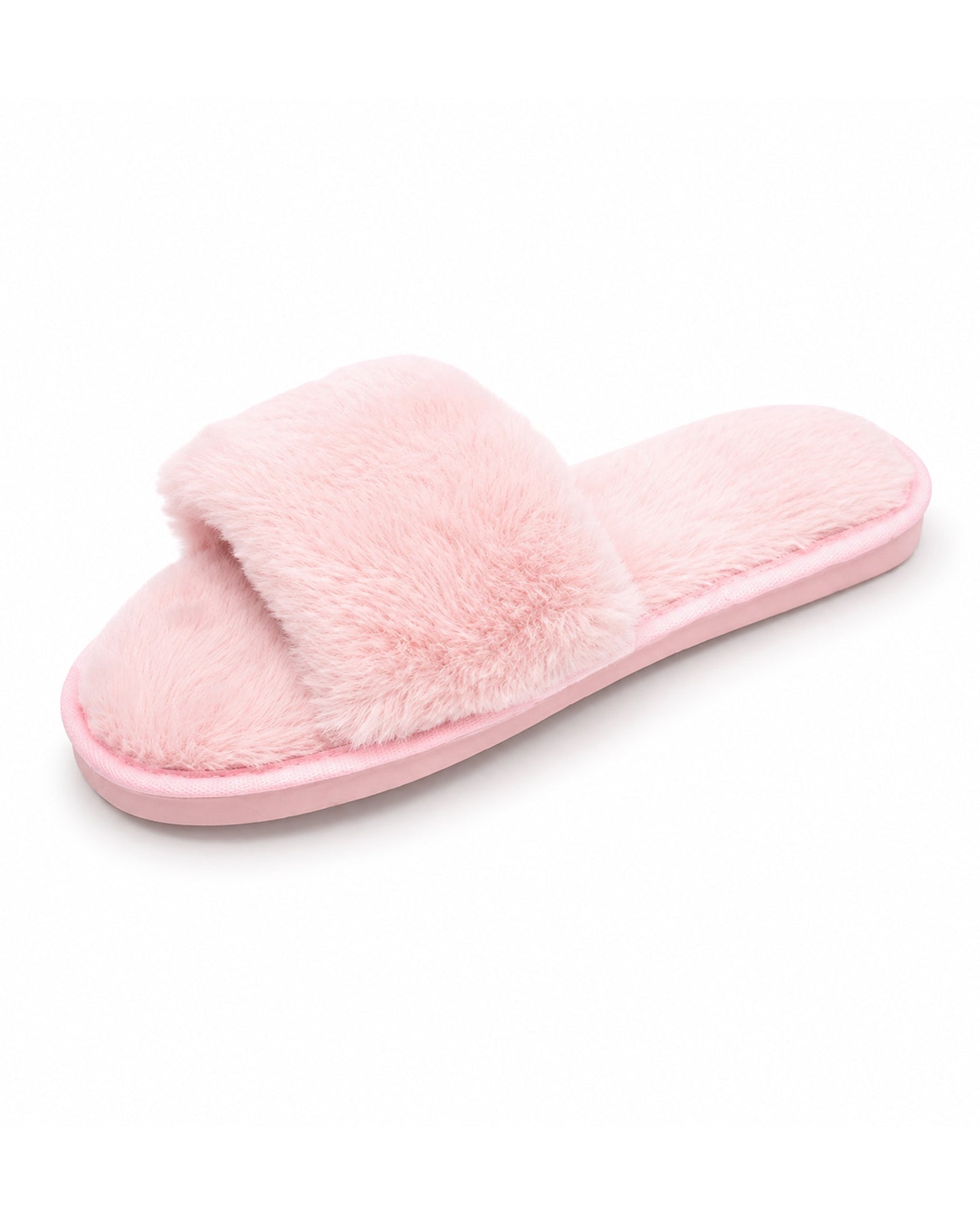 Set of 20 Pink Fluffy Slide Slippers - US Medium (7-8) - Euro 40-41 -SLP101