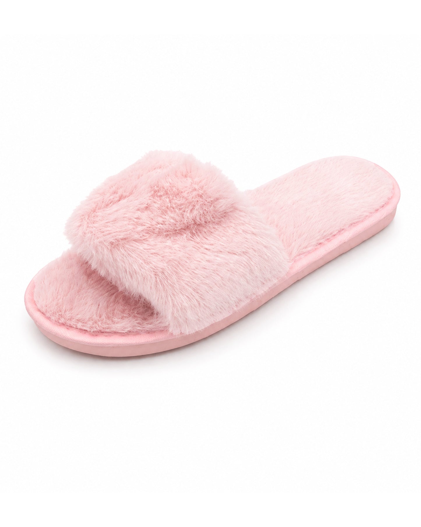 Set of 20 Pink Fluffy Slide Slippers - US Medium (7-8) - Euro 40-41 -SLP101