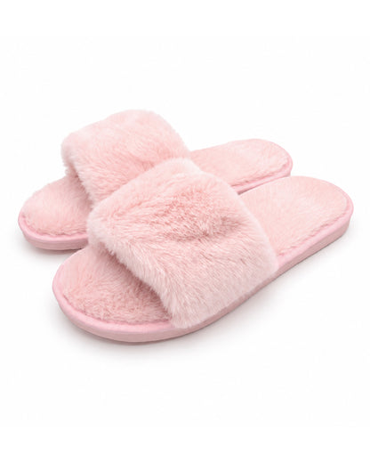 Pink bulk slippers for wedding guests and bridesmaids.