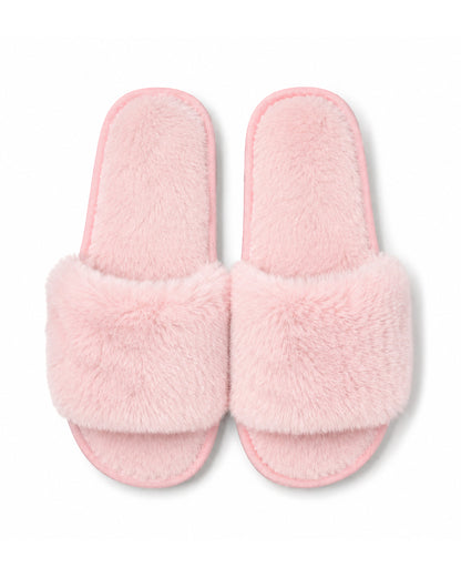Pink wholesale slippers in bulk with non-slip soles. 