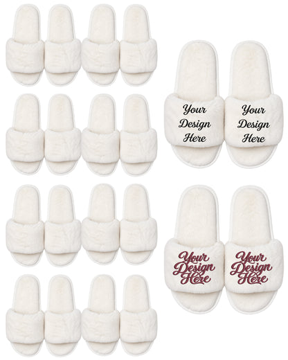 Set of 10 ivory slippers.