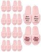 Set of 10 pink slippers.