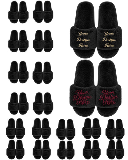 Set of 20 black slippers.