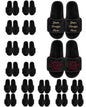 Set of 20 black slippers.