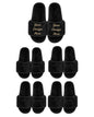 Set of 5 black slippers.