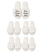 Set of 5 ivory slippers.