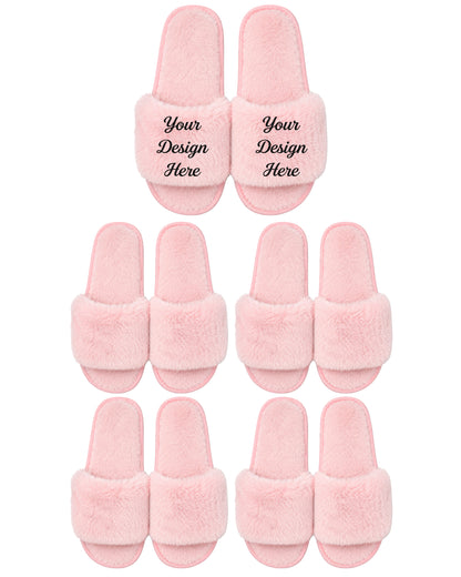 Set of 5 pink slippers.