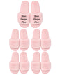 Set of 5 pink slippers.